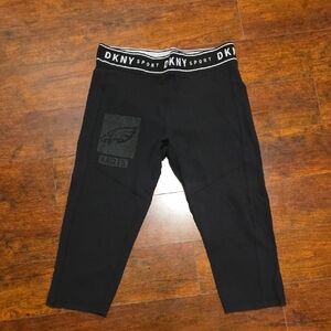 DKNY Philadelphia EAGLES Black Capris with Logo Waistband